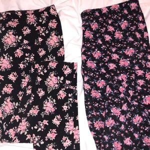 Black floral leggings size Medium from Forever 21